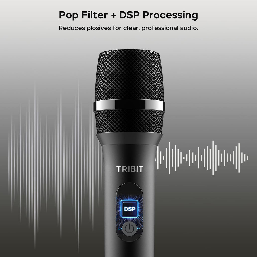 Set 2 Microfoane Wireless Tribit BTS56M, pentru Karaoke și Petreceri
