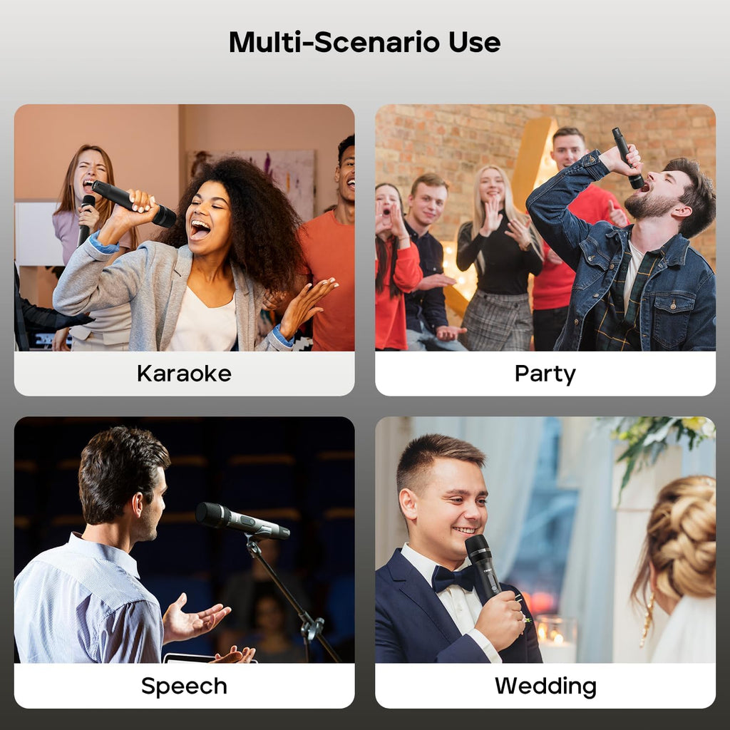 Set 2 Microfoane Wireless Tribit BTS56M, pentru Karaoke și Petreceri